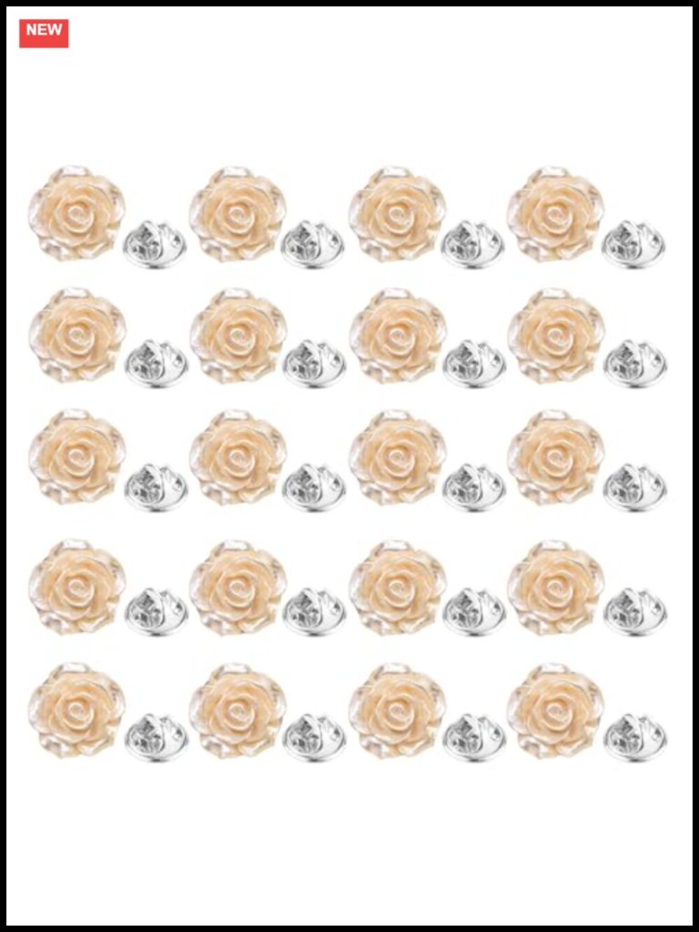 20 Pcs Enamel Rose Flower Brooches Pins Stainless Steel for Women Men Clothing